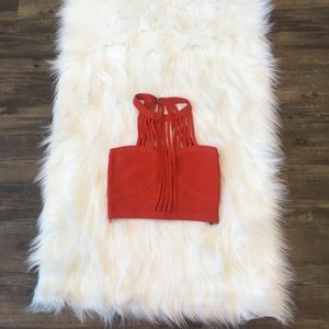 Red Bebe Bralette Crop Top